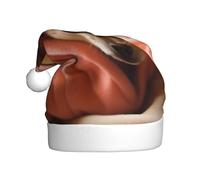 KFRXXZQB Chihuahua déprimé - Chapeaux de Noël en peluche pour adultes - Chapeaux de Père Noël festifs pour adultes - Rassemblements de Noël légers et confortables, fêtes de fin d'année.