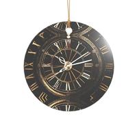 KFRXXZQB Clock Gear - Pendentif en acrylique doré - Ornement personnalisable haute clarté pour Noël et décoration de mariage.