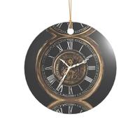 KFRXXZQB Clock Gear - Pendentif en acrylique doré - Ornement personnalisable haute clarté pour Noël et décoration de mariage.