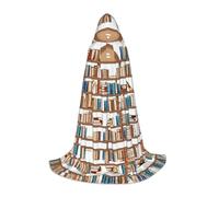 KFRXXZQB Collection d'étagères amusantes - Cape à capuche imprimée pour jeunes - Cape imprimée réglable pour événements d'Halloween, théâtre scolaire et costumes L