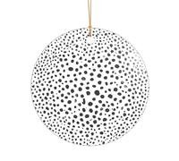 KFRXXZQB Cordon doré avec pendentif en acrylique noir et blanc - Décoration personnalisable haute clarté pour Noël et mariage.
