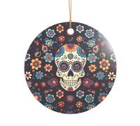 KFRXXZQB Crânes - Pendentif acrylique imprimé doré - Ornement personnalisable haute clarté pour Noël et décoration de mariage.