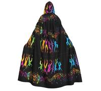 KFRXXZQB Dance With Music - Cape d'Halloween imprimée pour adultes - Cape gothique imprimée complète pour festivals, événements et fêtes à thème avec tissu lavable en machine