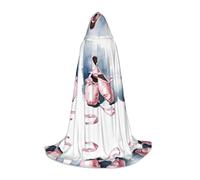 KFRXXZQB Danseuse de ballet - Cape à capuche imprimée pour jeunes - Cape imprimée réglable pour événements d'Halloween, théâtre scolaire et costumes S