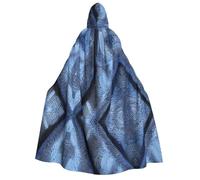 KFRXXZQB Denim bleu dégradé - Cape d'Halloween à capuche pour adultes - Cape gothique imprimée complète pour festivals, événements et fêtes à thème avec tissu lavable en machine
