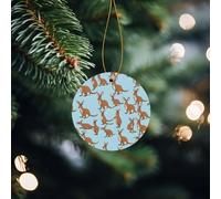 KFRXXZQB Drôle pour le zoo kangourou - Pendentifs ronds en aluminium - Impression double face personnalisable, cordon doré fin de 0,8 mm pour Noël., 8cm, Alumide