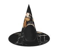 KFRXXZQB Ensemble de batterie cool - Chapeau d'Halloween à couverture complète - Couvre-chef de sorcière pliable pour festivals, Larp et fêtes