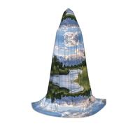 KFRXXZQB Grand Teton National Park - Cape à capuche imprimée pour jeunes - Cape imprimée réglable pour événements d'Halloween, théâtre et costumes - Taille S