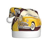 KFRXXZQB Île de Cuba - Chapeaux de Noël en peluche pour adultes - Chapeaux de Père Noël festifs pour adultes - Rassemblements de Noël légers et confortables, fêtes de fin d'année.