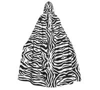KFRXXZQB Imprimé zèbre - Cape d'Halloween à capuche pour adultes - Cape gothique imprimée complète pour festivals, événements et fêtes à thème avec tissu lavable en machine