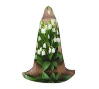 KFRXXZQB Lilies of the Valley - Cape à capuche imprimée pour jeunes - Cape imprimée réglable pour événements d'Halloween, théâtre scolaire et costumes L