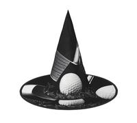 KFRXXZQB Lot de 2 chapeaux de golf noirs et blancs à couverture complète pour Halloween, couvre-chefs de sorcière pliables pour festivals, Larp et fêtes