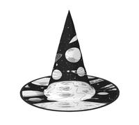 KFRXXZQB Lot de 2 chapeaux d'Halloween à couverture complète Motif astronaute et extraterrestre - Couvre-chef de sorcière pliable pour festivals, Larp et fêtes
