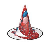 KFRXXZQB Lot de 2 chapeaux d'Halloween à couverture complète Motif cœur de l'anatomie humaine - Couvre-chef de sorcière pliable pour festivals, Larp et fêtes