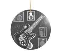 KFRXXZQB Love Rock - Pendentif en acrylique doré - Ornement personnalisable de haute clarté pour Noël et décoration de mariage.