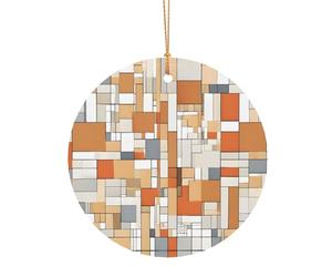 KFRXXZQB Moderne du milieu du siècle - Pendentifs ronds en aluminium - Impression double face personnalisable, cordon doré fin de 0,8 mm pour Noël., 8cm, Alumide