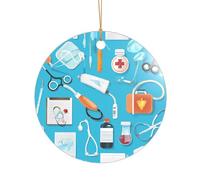 KFRXXZQB Motif de médecine de dessin animé - Pendentif en acrylique doré - Ornement personnalisable haute clarté pour Noël et décoration de mariage.