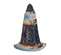 KFRXXZQB New York City Print - Cape à capuche imprimée pour jeunes - Cape imprimée réglable pour événements d'Halloween, théâtre scolaire et costumes L