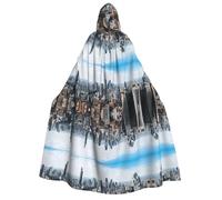 KFRXXZQB New York Fashion City - Cape d'Halloween imprimée pour adultes - Cape gothique imprimée complète pour festivals, événements et fêtes à thème avec tissu lavable en machine