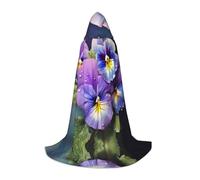 KFRXXZQB Pansy Perfection Cape à capuche imprimée pour jeunes - Cape imprimée réglable pour événements d'Halloween, théâtre scolaire et costumes L