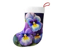 KFRXXZQB Pansy Perfection - Chaussette de Noël double face en peluche de luxe, chaussettes de vacances réversibles pour cheminée, décoration d'arbre.