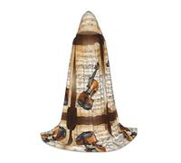KFRXXZQB Papillon et violoncelle - Cape à capuche imprimée pour jeunes - Cape imprimée réglable pour événements d'Halloween, théâtre scolaire et costumes L