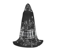 KFRXXZQB Peintures de New York - Cape à capuche imprimée pour jeunes - Cape imprimée réglable pour événements d'Halloween, théâtre scolaire et costumes S