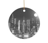 KFRXXZQB Peintures de New York - Pendentif en acrylique doré - Ornement personnalisable haute clarté pour Noël et décoration de mariage.