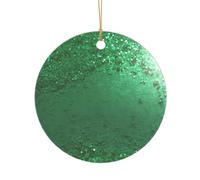 KFRXXZQB Pendentif doré à paillettes vertes - Pendentif en acrylique doré - Ornement personnalisable haute clarté pour Noël et décoration de mariage.