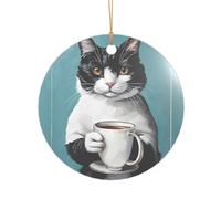 KFRXXZQB Pendentif en acrylique doré avec motif chat - Ornement personnalisable haute clarté pour Noël et décoration de mariage.