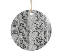 KFRXXZQB Pendentif en acrylique noir et blanc avec motif peau de serpent - Ornement personnalisable haute clarté pour décoration de Noël et de mariage.