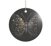 KFRXXZQB Pendentif papillon en acrylique doré - Ornement personnalisable de haute clarté pour Noël et décoration de mariage.