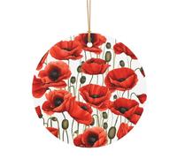 KFRXXZQB Pendentifs ronds en aluminium avec imprimé floral - Impression double face personnalisable, cordon doré fin de 0,8 mm pour Noël., 10cm, Alumide