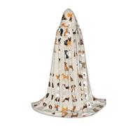 KFRXXZQB Race de chien - Cape à capuche imprimée pour jeunes - Cape imprimée réglable pour événements d'Halloween, théâtre scolaire et costumes S