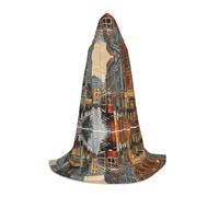 KFRXXZQB San Francisco Cape à capuche imprimée pour jeunes - Cape imprimée réglable pour événements d'Halloween, théâtre scolaire et costumes, taille S