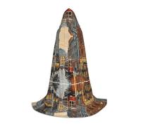KFRXXZQB San Francisco - Cape à capuche imprimée pour jeunes - Cape imprimée réglable pour événements d'Halloween, théâtre scolaire et costumes M