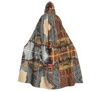 KFRXXZQB San Francisco - Cape d'Halloween imprimée pour adultes - Cape gothique imprimée complète pour festivals, événements et fêtes à thème avec tissu lavable en machine