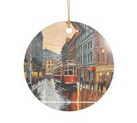 KFRXXZQB San Francisco - Pendentif en acrylique doré - Ornement personnalisable haute clarté pour Noël et décoration de mariage.