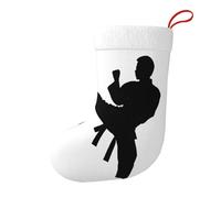 KFRXXZQB Taekwondo Arts martiaux - Chaussette de Noël double face en peluche de luxe, chaussettes de vacances réversibles pour cheminée, décoration d'arbre, de rangement.