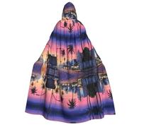 KFRXXZQB The Old Hollywood - Cape d'Halloween à capuche pour adultes - Cape gothique imprimée complète pour festivals, événements et fêtes à thème avec tissu lavable en machine