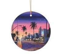 KFRXXZQB The Old Hollywood - Pendentifs ronds en aluminium - Impression double face personnalisable, cordon doré fin de 0,8 mm pour Noël., 8cm, Alumide