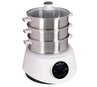 KFS-3000 Cuiseur vapeur, Hot Pot, fondue avec écran tactile, 3 paniers vapeur en acier inoxydable, 4 programmes, minuterie, steamer (version standard KFS-3000)