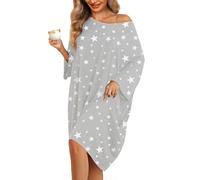 KFUBUO Chemise de nuit grande taille pour femme - T-shirt de nuit surdimensionné à manches courtes avec poche - Tailles S à 5XL, Étoiles, oversized