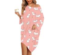 KFUBUO Chemise de nuit grande taille pour femme - T-shirt de nuit surdimensionné à manches courtes avec poche - Tailles S à 5XL, Chien, oversized