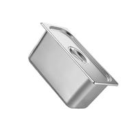 Kfwfuaee 1/3 Taille Métal Poêle Classe Commerciale Acier Inoxydable Cuisine Nourriture Baignoire pour Maison Fête Restaurant Hôtel Utilisation Poêle en acier inoxydable résistante à la corrosion