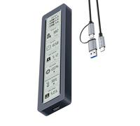 Kfwfuaee 1. Boîtier NVME sans outil avec indicateur de santé USB C 10 Gb/s refroidissement en aluminium en temps réel Smartests Display Boîtier de disque dur externe