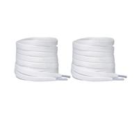 Kfwfuaee 1 paire de lacets plats en polyester de 8 mm de large pour baskets, baskets et chaussures décontractées, blanc, Taille unique