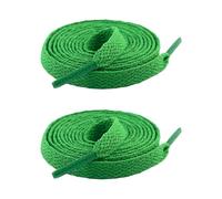 Kfwfuaee 1 paire de lacets plats pour baskets - 8 mm de large - En polyester - Multicolore - Pour la course sportive - Chaussures décontractées - Bottes, vert, Taille unique