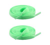 Kfwfuaee 1 paire de lacets plats pour baskets - 8 mm de large - En polyester - Multicolore - Pour la course sportive - Chaussures décontractées - Bottes, Vert pomme, Taille unique