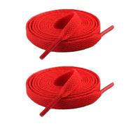 Kfwfuaee 1 paire de lacets plats pour baskets - 8 mm de large - En polyester - Multicolore - Pour la course sportive - Chaussures décontractées - Bottes, rouge, Taille unique